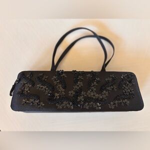 Elegant Black Beaded Evening Handbag